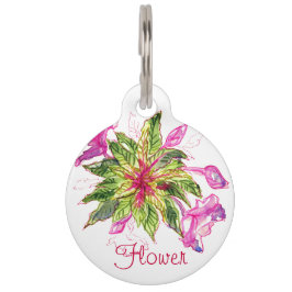 Placa Para Mascotas Balsam Bouquet Flores rosas Hojas Verdes
