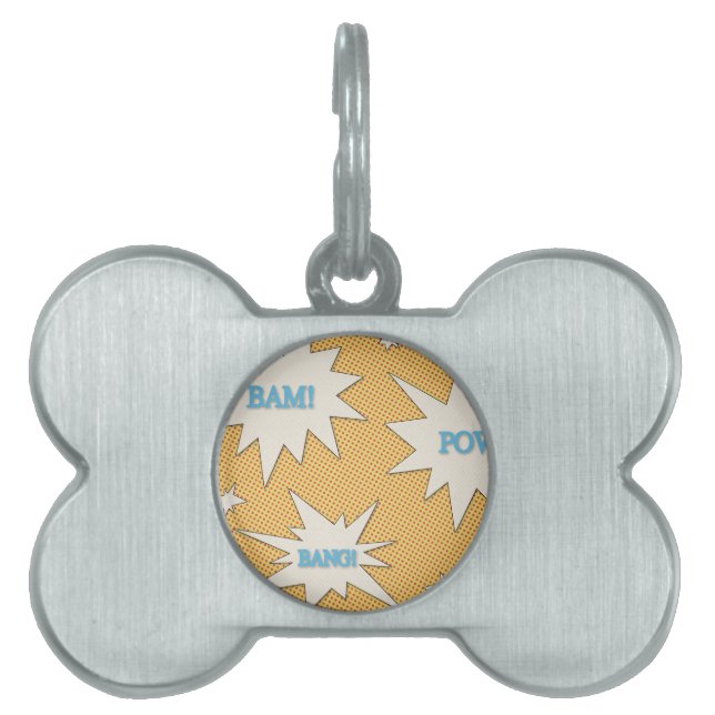 Placa Para Mascotas ¡Bam! ¡Prisionero de guerra! ¡Explosión! Estilo (Frente)