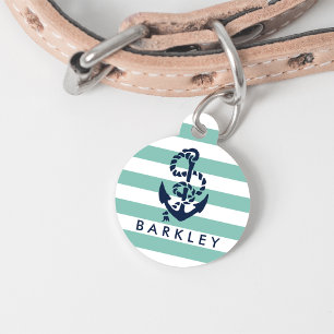 Placa Para Mascotas Banda acuática y anclaje naval personalizado