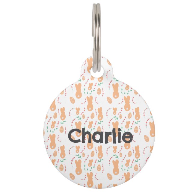 Placa Para Mascotas Bandana de perro de Pascua (Anverso)