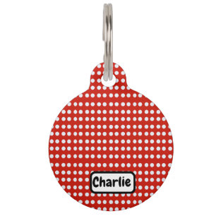Placa Para Mascotas Bandana personalizada de perros con puntos de polk