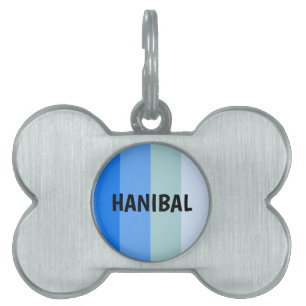 Placa Para Mascotas Bandas azules