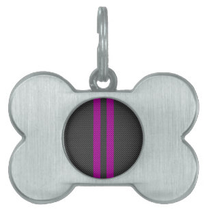 Placa Para Mascotas Bandas de Carreras rosadas calientes al estilo de
