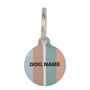 Placa Para Mascotas Bandas de colores silenciadas