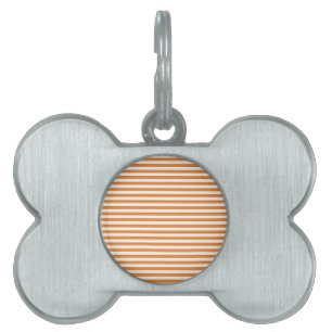 Placa Para Mascotas Bandas horizontales naranjas