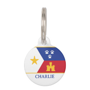 PLACA PARA MASCOTAS BANDERA ACADIANA LOUISIANA