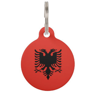 Placa Para Mascotas Bandera albanesa