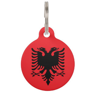 Placa Para Mascotas Bandera albanesa
