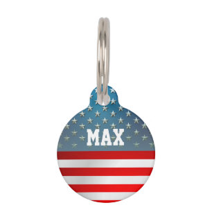 Placa Para Mascotas Bandera americana