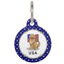 Bandera americana de EE. UU. Perro Retriever Dorad