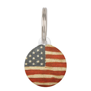 Placa Para Mascotas Bandera americana de la vieja gloria