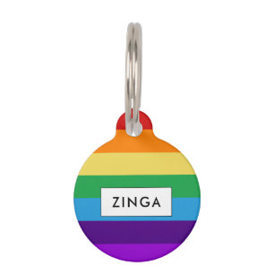 Placa Para Mascotas Bandera arco iris