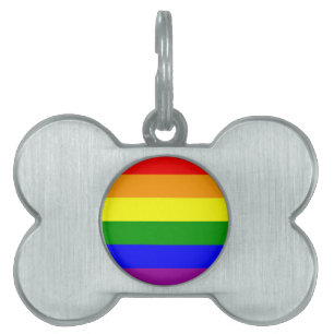 Placa Para Mascotas Bandera arcoiris del orgullo gay