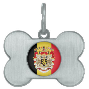 Placa Para Mascotas Bandera belga y COA