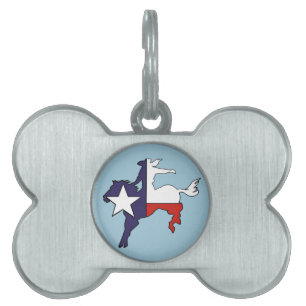 Placa Para Mascotas Bandera bucking del vaquero del caballo del