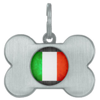 Placa Para Mascotas Bandera colorida del italiano del contraste