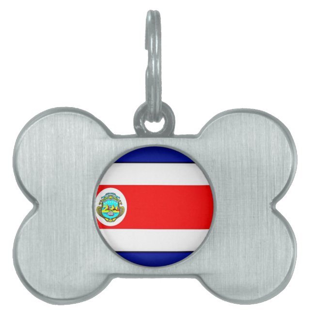 Placa Para Mascotas Bandera costarricense estilizada (Frente)