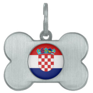 Placa Para Mascotas Bandera croata - Trobojnica