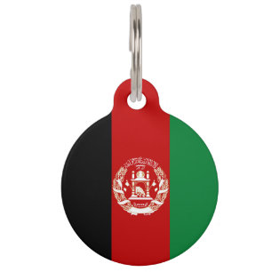 Placa Para Mascotas Bandera de Afganistán