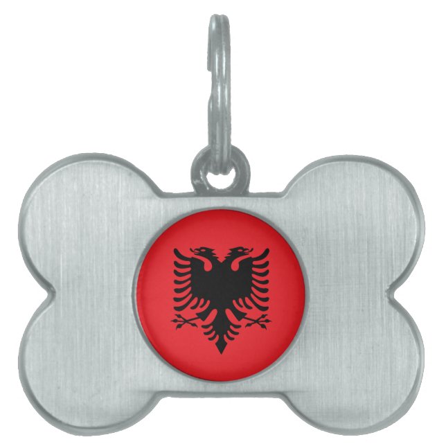 Placa Para Mascotas bandera de Albania (Frente)