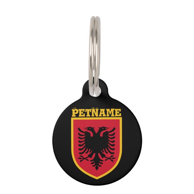 Placa Para Mascotas Bandera de Albania (Anverso)