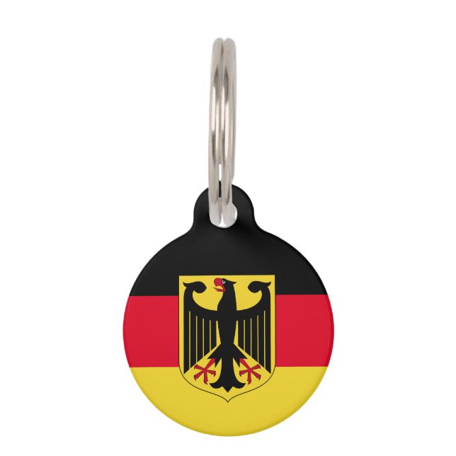 Placa Para Mascotas Bandera de Alemania (Reverso)