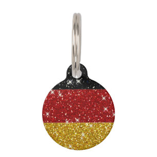 Placa Para Mascotas Bandera de Alemania Purpurinas con espárragos