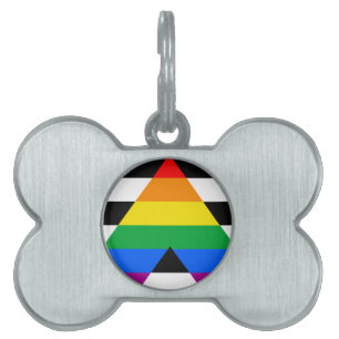 Placa Para Mascotas Bandera de aliados LGBTQ+