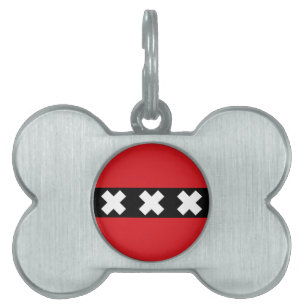 Placa Para Mascotas Bandera de Amsterdam, Países Bajos