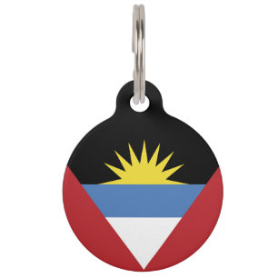 Placa Para Mascotas Bandera de Antigua y Barbuda