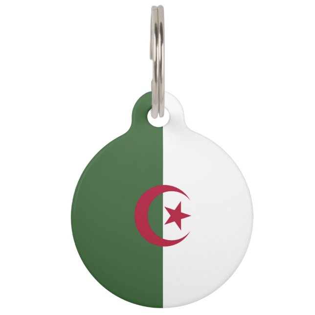 Placa Para Mascotas Bandera de Argelia (Anverso)