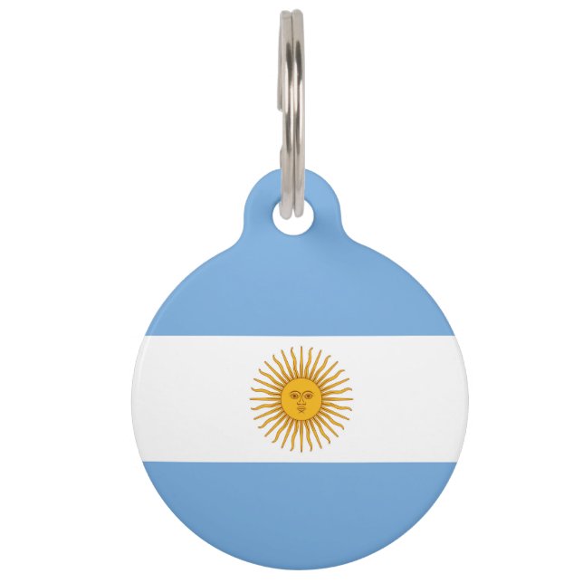 Placa Para Mascotas Bandera de Argentina (Anverso)