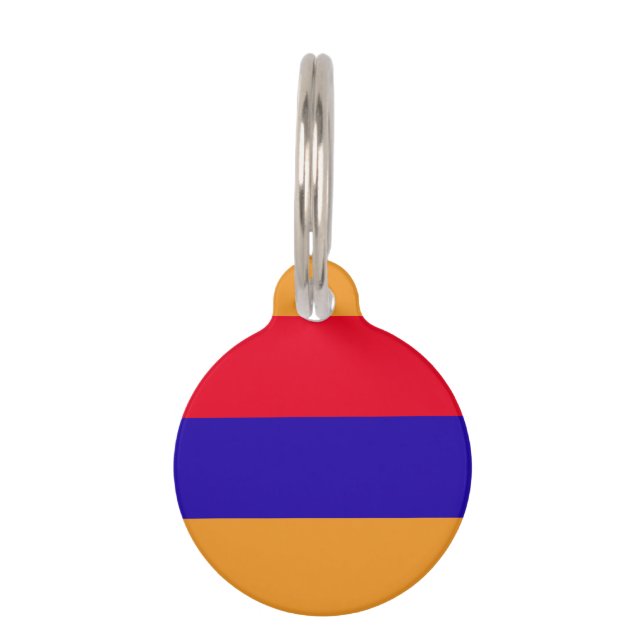 Placa Para Mascotas Bandera de Armenia (Reverso)