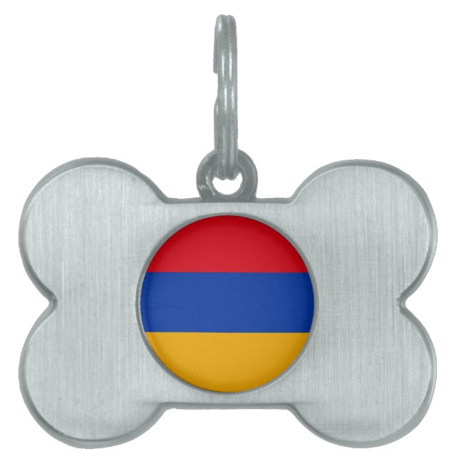 Placa Para Mascotas Bandera de Armenia (Frente)