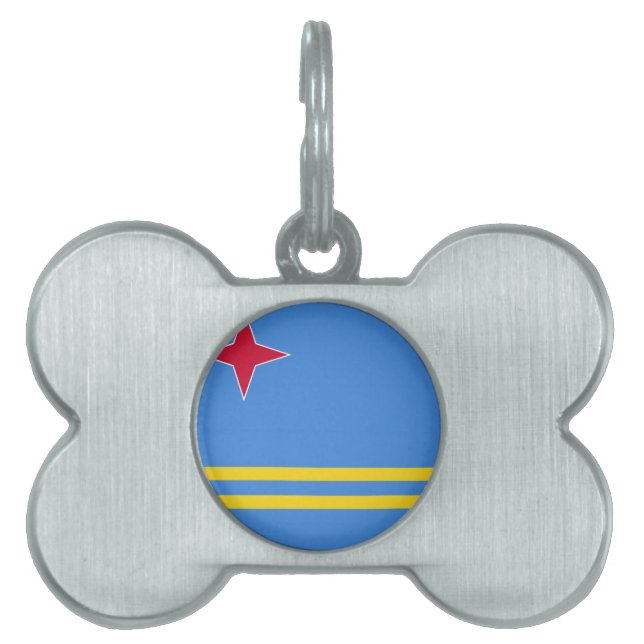 Placa Para Mascotas Bandera de Aruba (Frente)