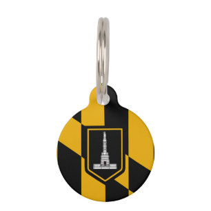 Placa Para Mascotas Bandera de Baltimore, Maryland
