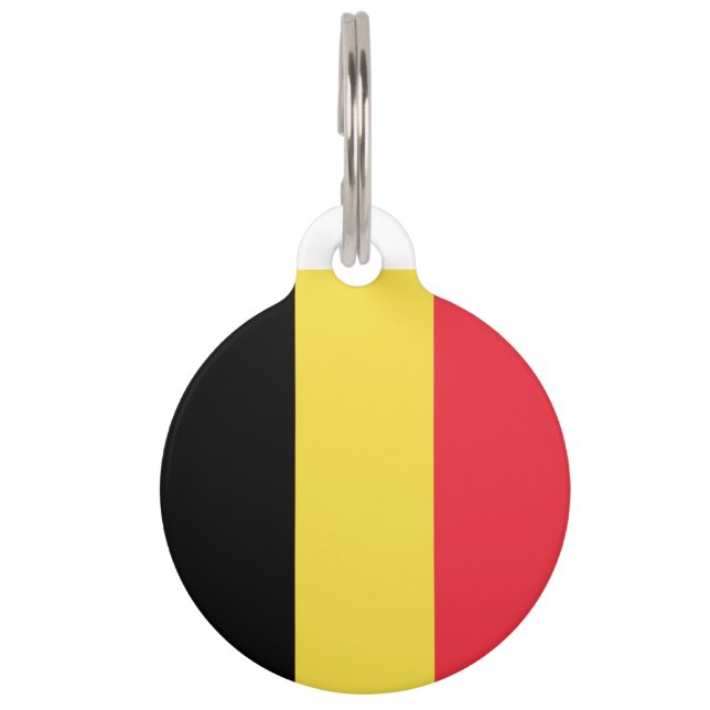 Placa Para Mascotas Bandera de Bélgica (Reverso)