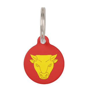 Placa Para Mascotas Bandera de Birmingham, Reino Unido, cabeza de toro