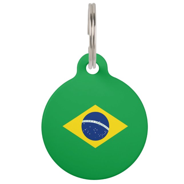 Placa Para Mascotas Bandera de Brasil (Anverso)
