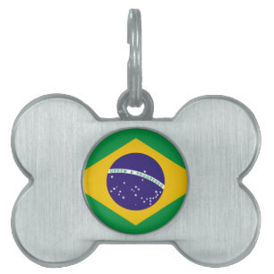 Placa Para Mascotas Bandera de Brasil