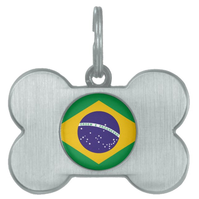 Placa Para Mascotas Bandera de Brasil (Frente)