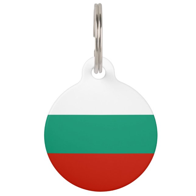 Placa Para Mascotas Bandera de Bulgaria (Anverso)