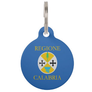 Placa Para Mascotas bandera de Calabria (región de Italia)