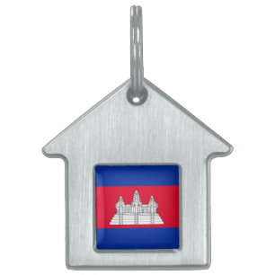 Placa Para Mascotas Bandera de Camboya