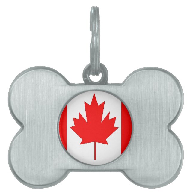 Placa Para Mascotas Bandera de Canadá (Frente)