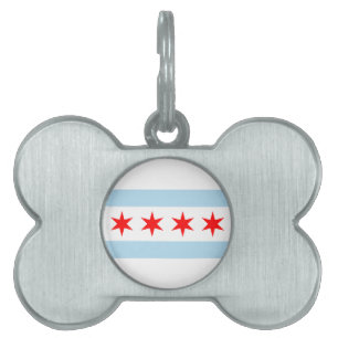Placa Para Mascotas Bandera de Chicago