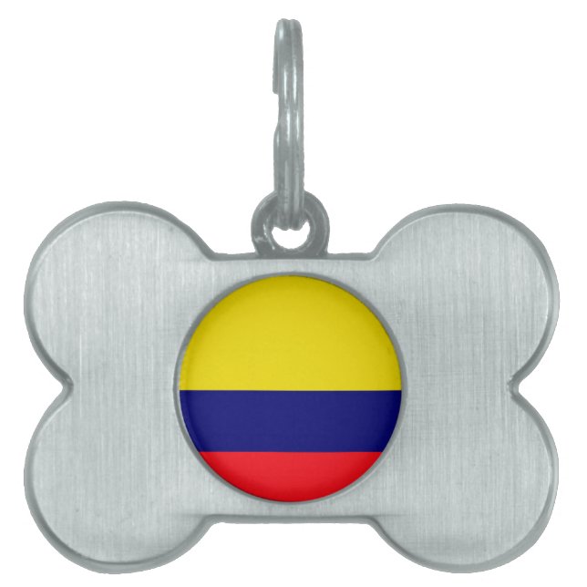 Placa Para Mascotas Bandera de Colombia (Frente)