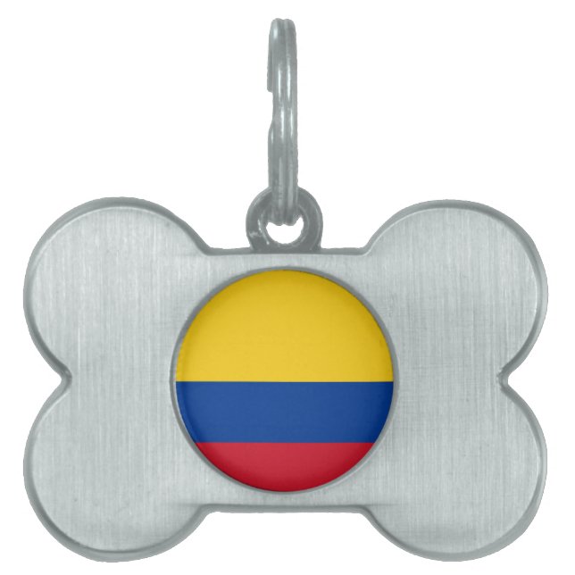 Placa Para Mascotas Bandera de Colombia (Frente)