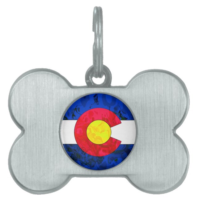 PLACA PARA MASCOTAS BANDERA DE COLORADO (Frente)