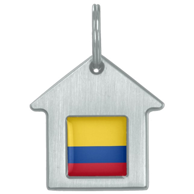 Placa Para Mascotas Bandera de Columbia, República de Colombia (Frente)